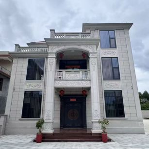 七台河 芝麻白石材别墅干挂案例展示