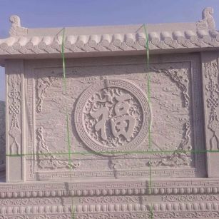 七台河 芝麻白花岗岩屏风，照壁，影壁
