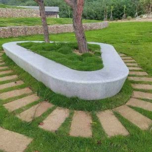 七台河 芝麻白光面整石坐凳