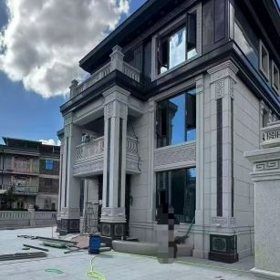 七台河 别墅干挂，芝麻白与芝麻黑完美配合