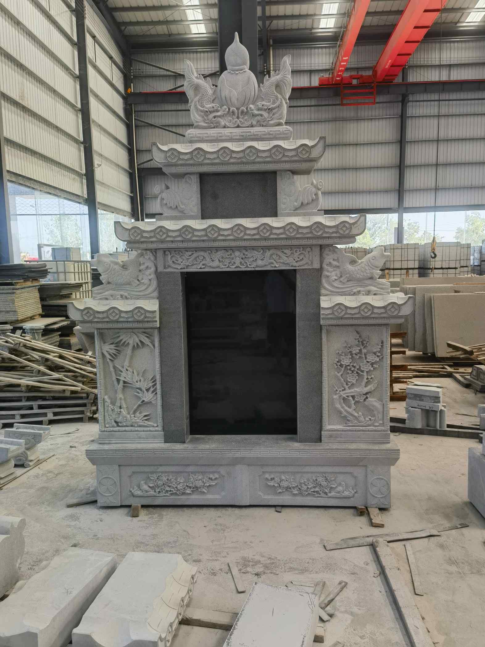 七台河 芝麻灰高档墓碑、土墓，一套也支持定做