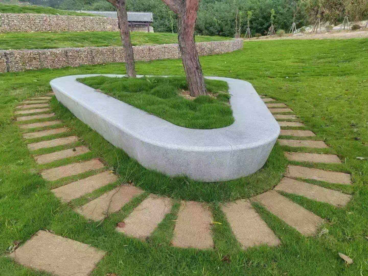 七台河 芝麻白光面整石坐凳