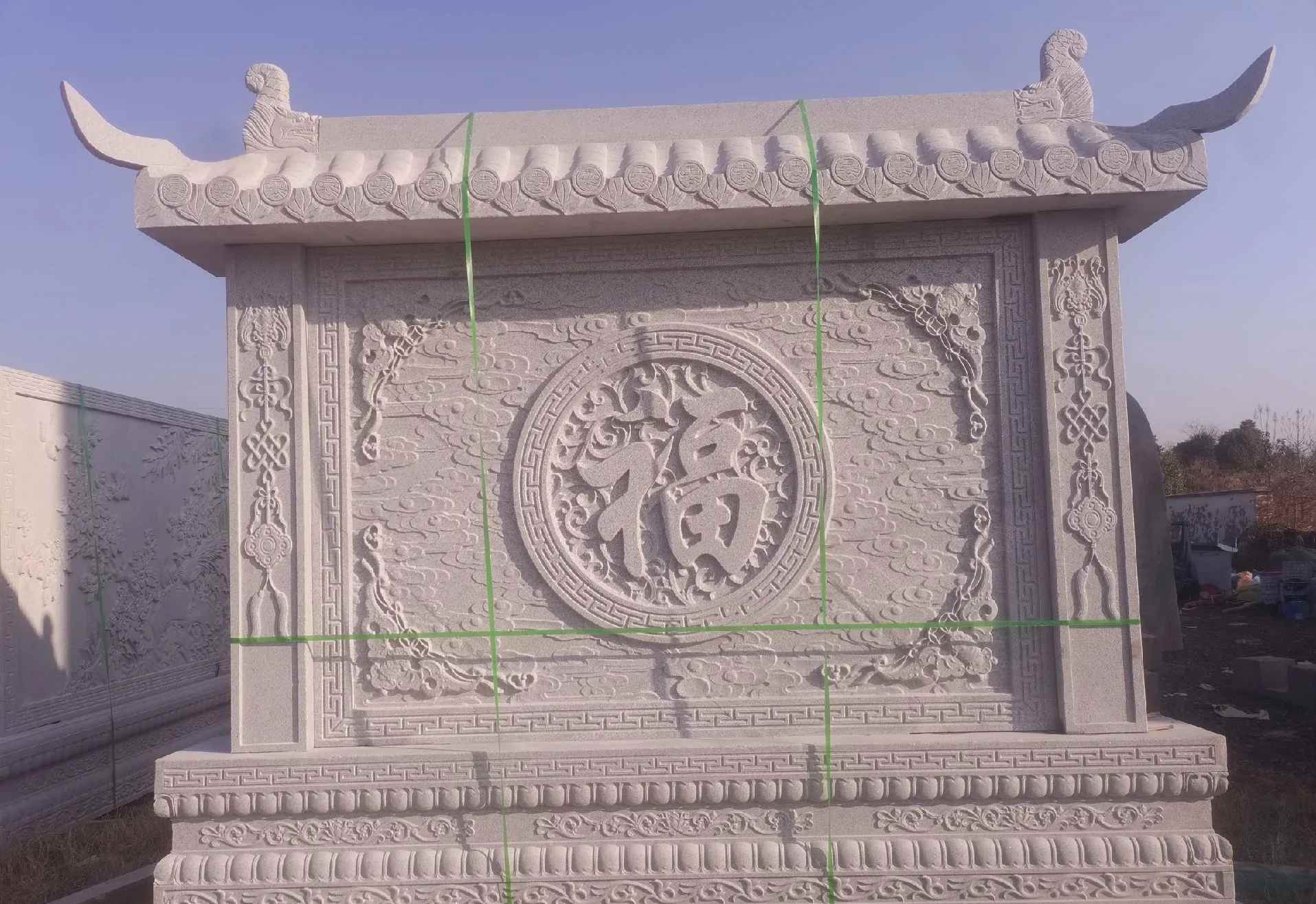 七台河 芝麻白花岗岩屏风，照壁，影壁
